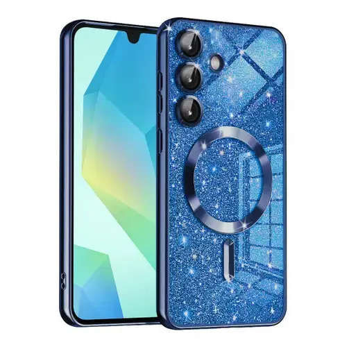 Husa MagSafe pentru Samsung Galaxy A16 5G A166 / A16 4G A165, Techsuit, Luxury Glitter, Albastra