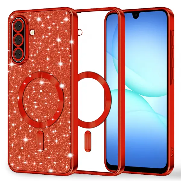 Husa MagSafe pentru Samsung Galaxy A17 4G / A17 5G, Techsuit, Luxury Glitter, Rosie