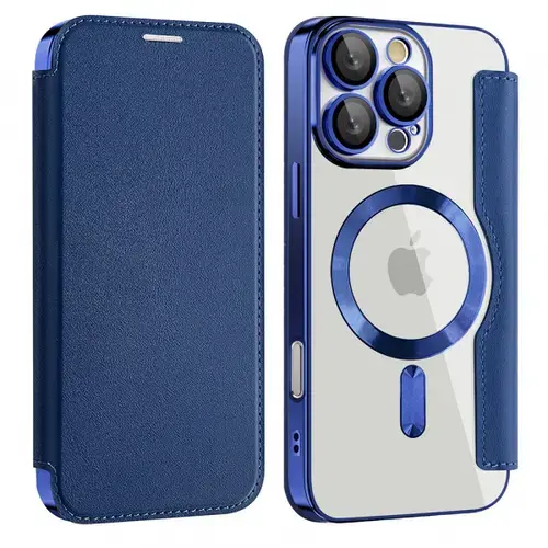 Husa MagSafe pentru Samsung Galaxy A17 5G, Techsuit, SmartMag Book, Albastra