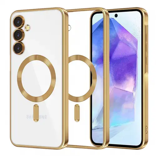 Husa MagSafe pentru Samsung Galaxy A55 5G A556, Techsuit, Luxury Crystal, Aurie