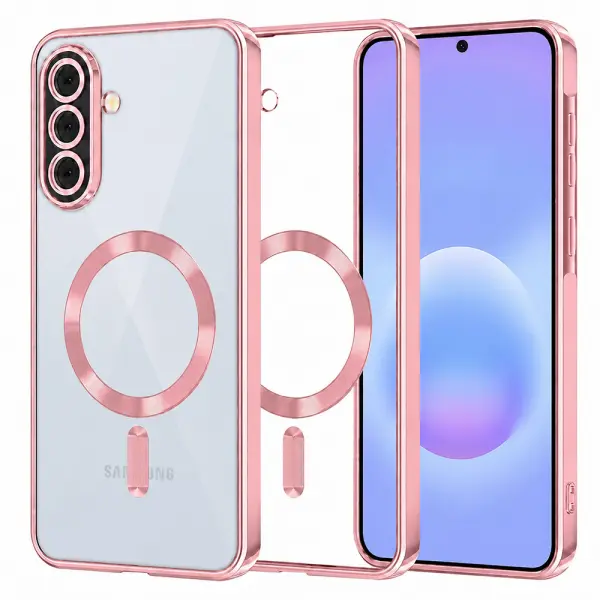 Husa MagSafe pentru Samsung Galaxy A57 5G, Techsuit, Luxury Crystal, Roz