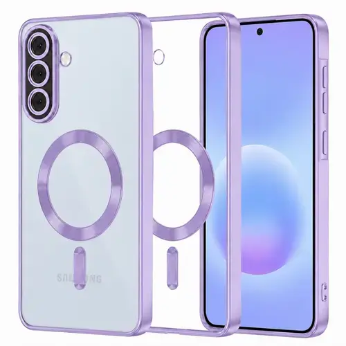 Husa MagSafe pentru Samsung Galaxy A57 5G, Techsuit, Luxury Crystal, Mov Deschis