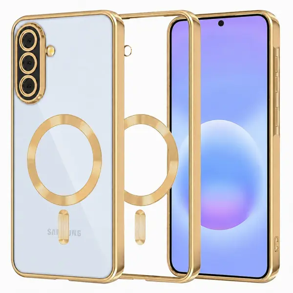 Husa MagSafe pentru Samsung Galaxy A57 5G, Techsuit, Luxury Crystal, Aurie