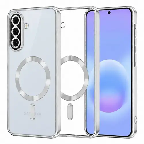 Husa MagSafe pentru Samsung Galaxy A57 5G, Techsuit, Luxury Crystal, Argintie