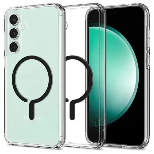 Husa MagSafe pentru Samsung Galaxy S23 FE S711, Spigen, Ultra Hybrid OneTap Ring, Transparenta