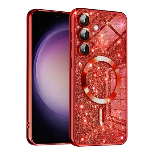 Husa MagSafe pentru Samsung Galaxy S23 FE S711, Techsuit, Luxury Glitter