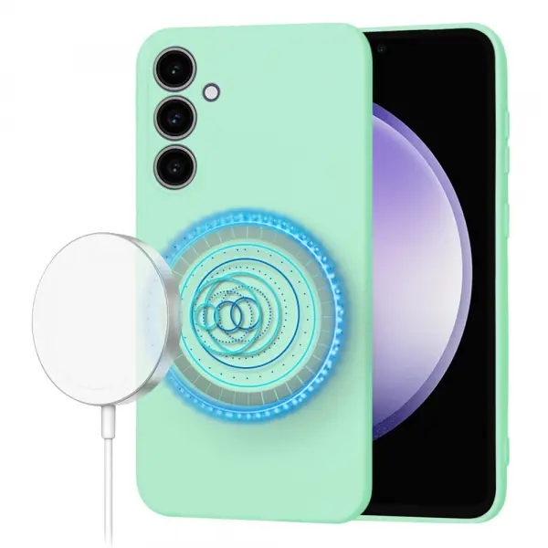 Husa MagSafe pentru Samsung Galaxy S23 FE S711, Techsuit, SoftFlex, Verde Deschis