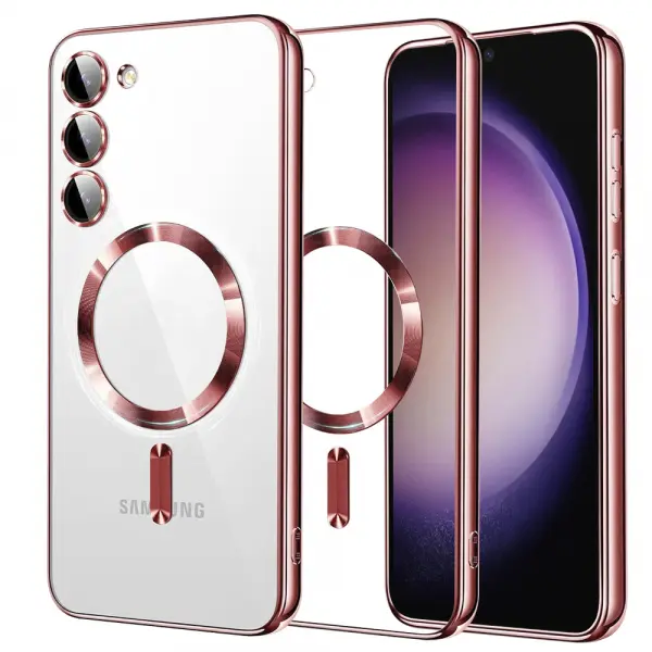 Husa MagSafe pentru Samsung Galaxy S23 S911, Techsuit, Luxury Crystal, Roz