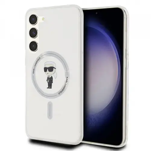 Husa MagSafe pentru Samsung Galaxy S24+ S926, Karl Lagerfeld, IML Ikonik Karl, Transparenta
