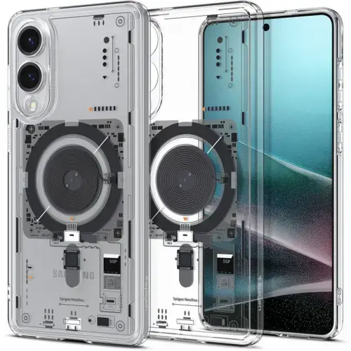 Husa MagSafe pentru Samsung Galaxy S25 Edge S937, Spigen, Ultra Hybrid Neo One, Transparenta