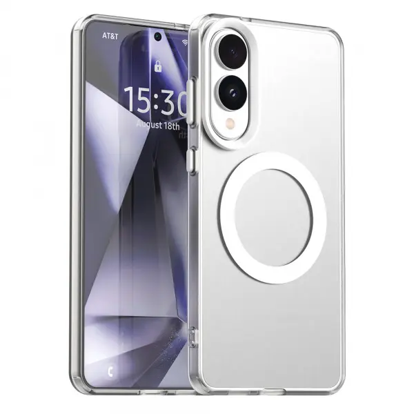 Husa MagSafe pentru Samsung Galaxy S25 Edge S937, Techsuit, CandyCase, Alba