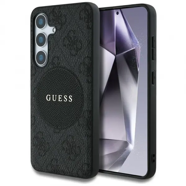 Husa MagSafe pentru Samsung Galaxy S25+ S936, Guess, 4G Circle Classic Logo, Neagra
