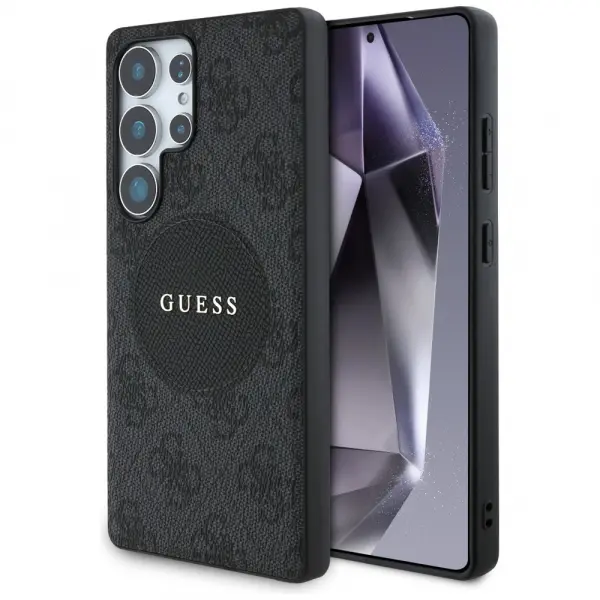 Husa MagSafe pentru Samsung Galaxy S25 Ultra S938, Guess, 4G Circle Classic Logo, Neagra