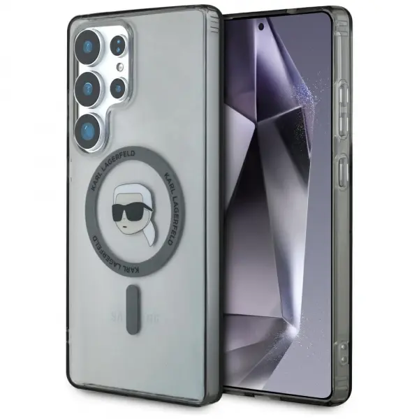 Husa MagSafe pentru Samsung Galaxy S25 Ultra S938, Karl Lagerfeld, IML Karl's Head, Neagra