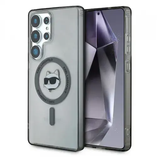 Husa MagSafe pentru Samsung Galaxy S25 Ultra S938, Karl Lagerfeld, IML Choupette's Head, Neagra