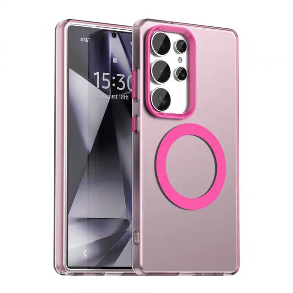 Husa MagSafe pentru Samsung Galaxy S25 Ultra S938, Techsuit, CandyCase, Roz