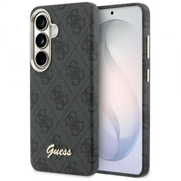 Husa MagSafe pentru Samsung Galaxy S26 S942, Guess, 4G Script Logo, Neagra