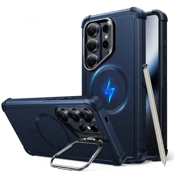 Husa MagSafe pentru Samsung Galaxy S26 Ultra S948, ESR, Cyber Armor Kickstand, Albastra