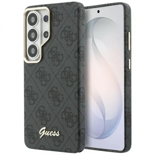 Husa MagSafe pentru Samsung Galaxy S26 Ultra S948, Guess, 4G Script Logo, Neagra