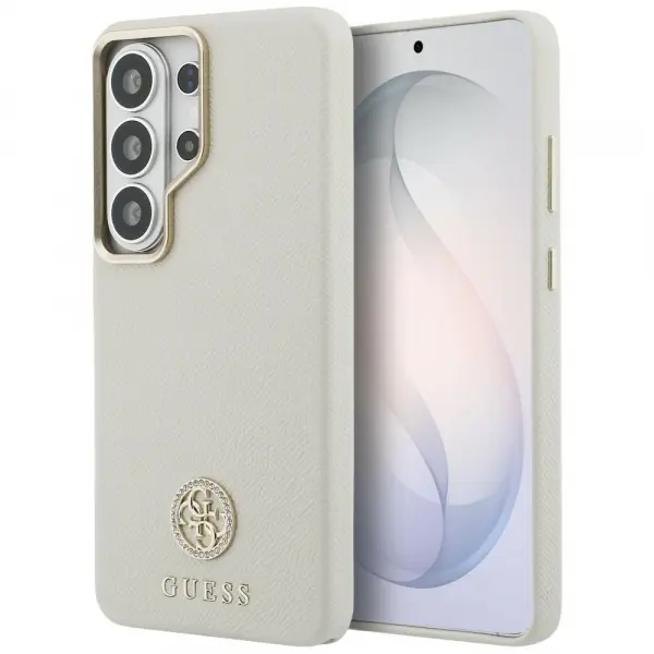 Husa MagSafe pentru Samsung Galaxy S26 Ultra S948, Guess, Rhinestone Round Logo, Bej