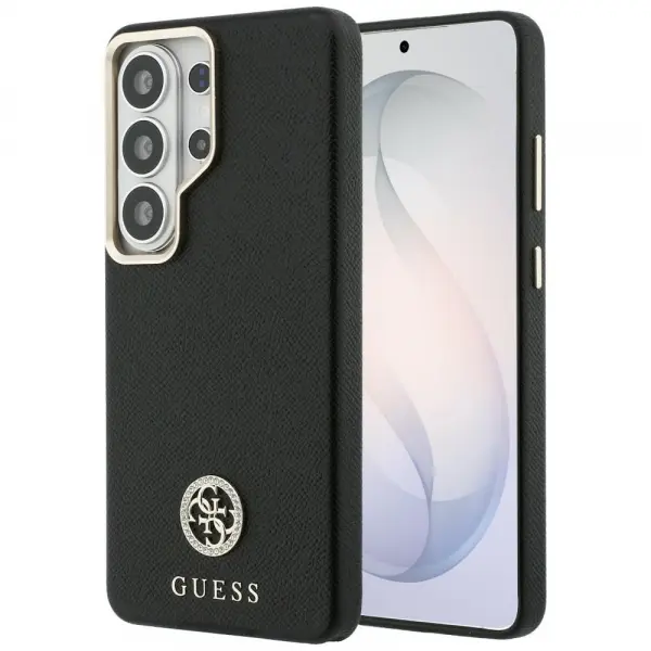 Husa MagSafe pentru Samsung Galaxy S26 Ultra S948, Guess, Rhinestone Round Logo, Neagra