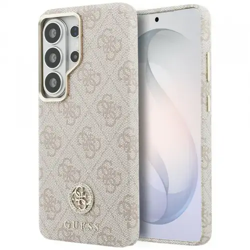 Husa MagSafe pentru Samsung Galaxy S26 Ultra S948, Guess, Rhinestone Round Logo, Roz
