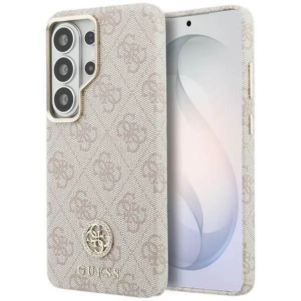 Husa MagSafe pentru Samsung Galaxy S26 Ultra S948, Guess, Rhinestone Round Logo, Roz