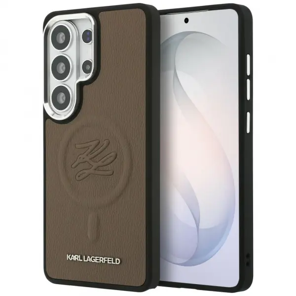 Husa MagSafe pentru Samsung Galaxy S26 Ultra S948, Karl Lagerfeld, Initial Logo Debossed, Maro