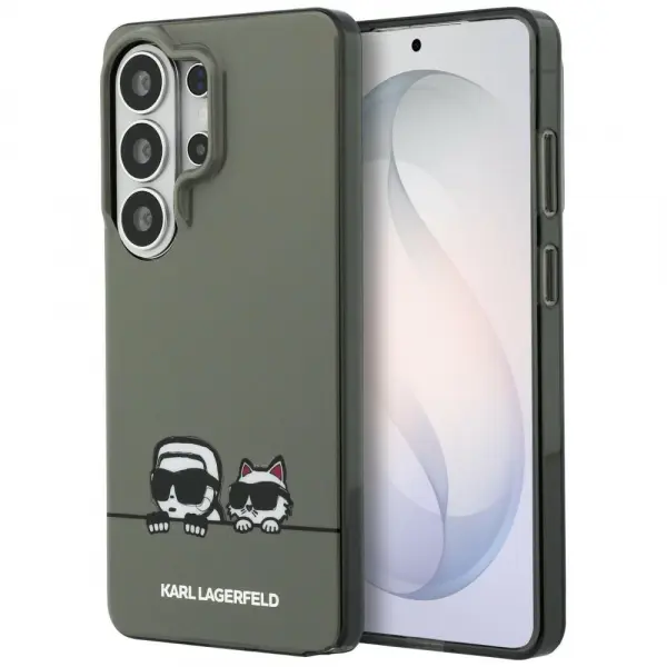 Husa MagSafe pentru Samsung Galaxy S26 Ultra S948, Karl Lagerfeld, IML Karl & Choupette Peekaboo Logo, Neagra