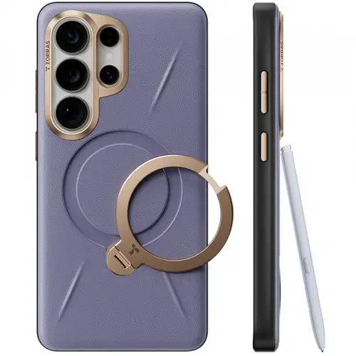 Husa MagSafe pentru Samsung Galaxy S26 Ultra, Torras, QPRO Leather, Mov