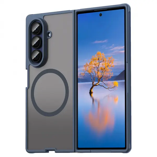 Husa MagSafe pentru Samsung Galaxy Z Fold7 F966, Techsuit, HaloFrost II, Bleumarin