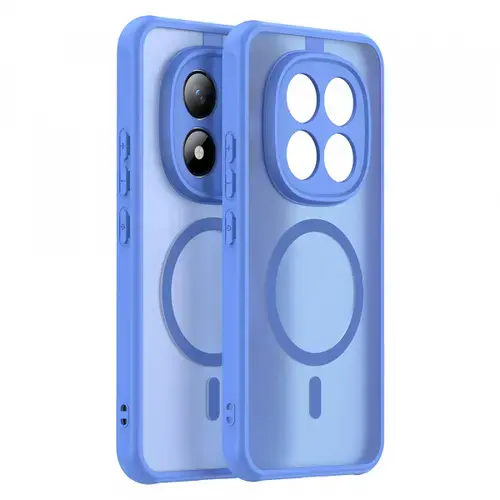 Husa MagSafe pentru Xiaomi Poco M8 Pro / Redmi Note 15 Pro+ 5G, Techsuit, HaloFrost II, Albastra
