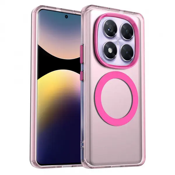 Husa MagSafe pentru Xiaomi Poco X7 / Redmi Note 14 Pro 5G, Techsuit, CandyCase, Roz