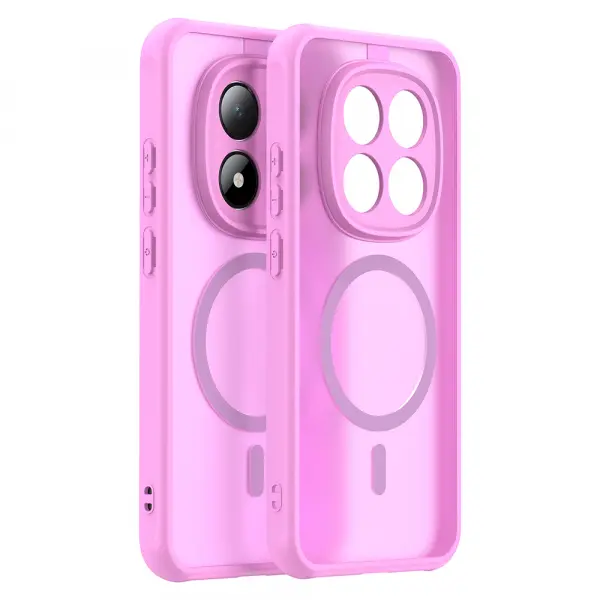 Husa MagSafe pentru Xiaomi Redmi Note 15 Pro 5G, Techsuit, HaloFrost II, Roz