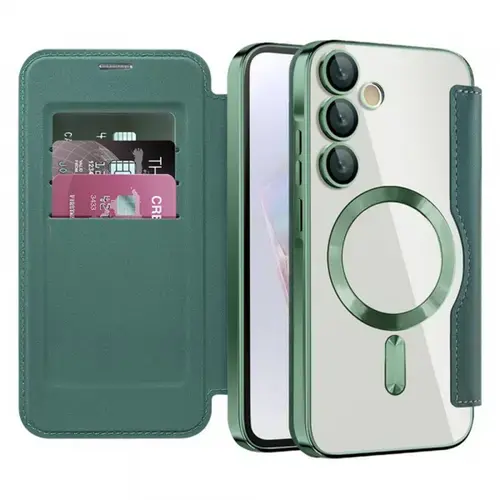 Husa MagSafe Techsuit SmartMag Book pentru Samsung Galaxy A35 5G A356 (Verde)