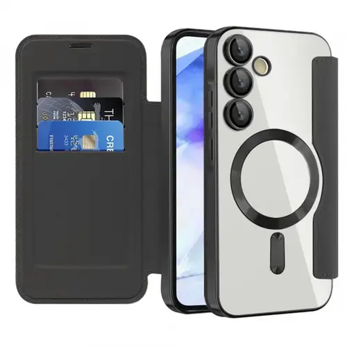 Husa MagSafe Techsuit SmartMag Book pentru Samsung Galaxy A55 5G A556 (Negru)
