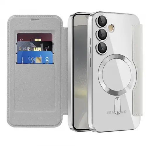 Husa MagSafe Techsuit SmartMag Book pentru Samsung Galaxy S24+ S926 (Gri)