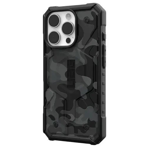 Husa Pathfinder SE MagSafe UAG pentru iPhone 16 Pro Max, Midnight Camo, Gri