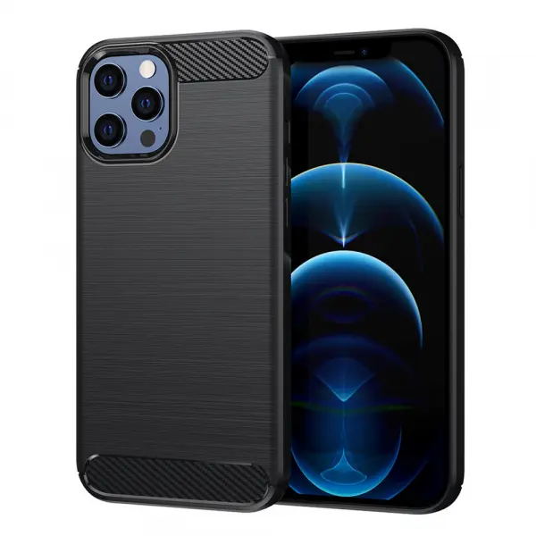 Husa pentru Apple iPhone 12 Pro Max, Techsuit, Carbon, Neagra