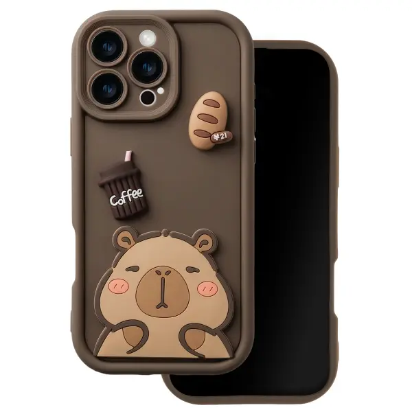 Husa pentru Apple iPhone 13, OEM, Ultra Trendy 3D Capybara, Maro