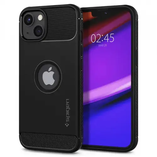 Husa pentru Apple iPhone 13, Spigen, Rugged Armor, Neagra