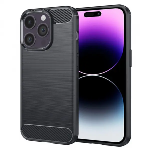 Husa pentru Apple iPhone 14 Pro Max, Techsuit, Carbon, Neagra