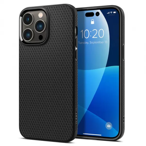 Husa pentru Apple iPhone 14 Pro, Spigen, Liquid Air, Neagra Mata