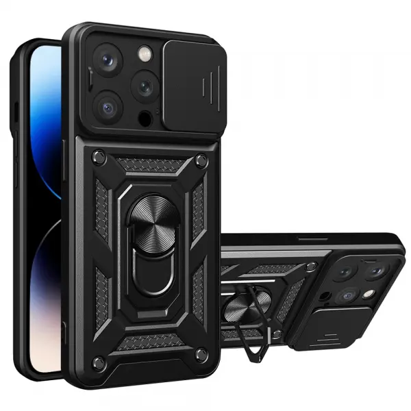 Husa pentru Apple iPhone 14 Pro, Techsuit, CamShield, Neagra
