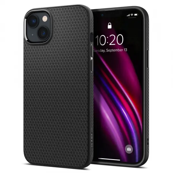 Husa pentru Apple iPhone 14, Spigen, Liquid Air, Neagra Mata ACS05037