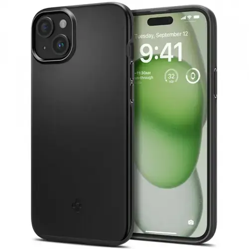 Husa pentru Apple iPhone 15 Plus, Spigen, Thin Fit, Neagra