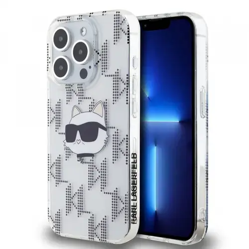 Husa pentru Apple iPhone 15 Pro, Karl Lagerfeld, IML Electroplated Choupette Head, Transparenta
