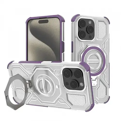Husa pentru Apple iPhone 15 Pro Max, Techsuit, Carbon Shield Pro, Mov