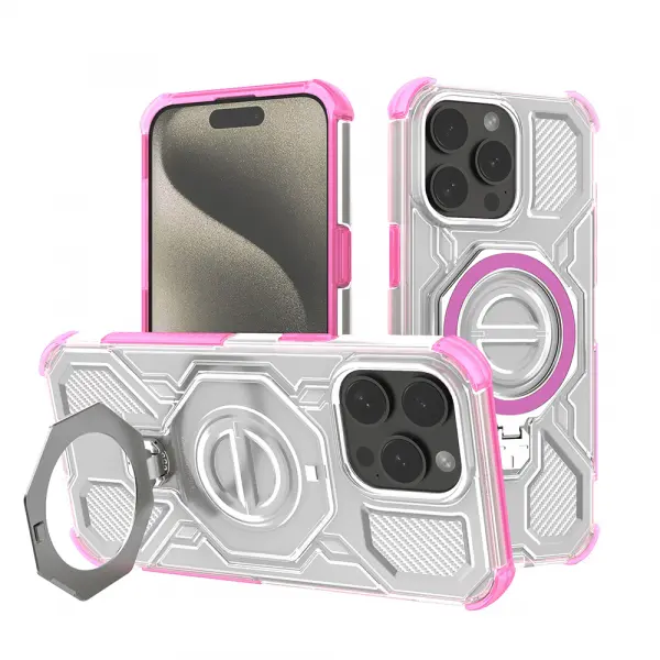 Husa pentru Apple iPhone 15 Pro Max, Techsuit, Carbon Shield Pro, Roz