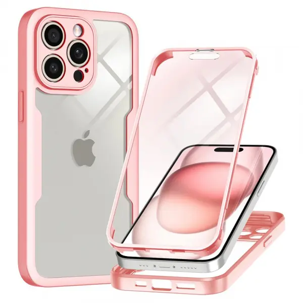 Husa pentru Apple iPhone 15 Pro Max, Techsuit, ColorVerse 360, Roz